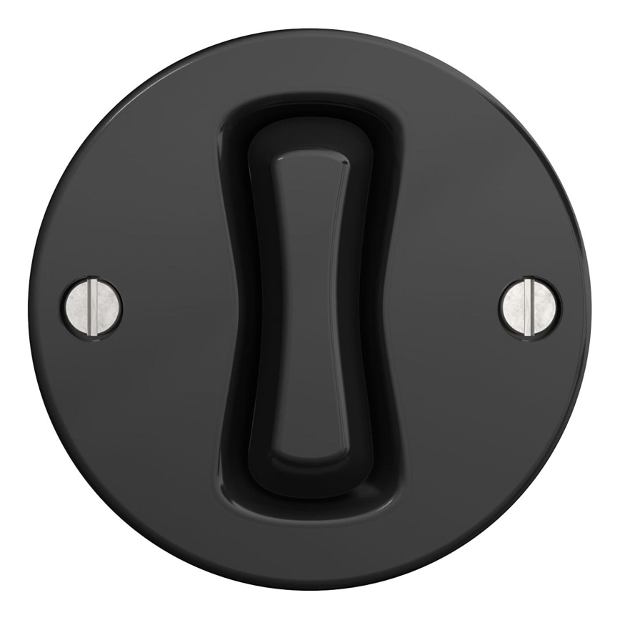 Kliklap - Retro prekidač za stepenište bez okvira, br. 6, crne boje