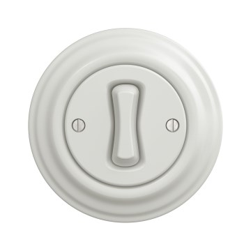 Kliklap - Retro prekidač za stepenište sa okvirom br. 6, beli