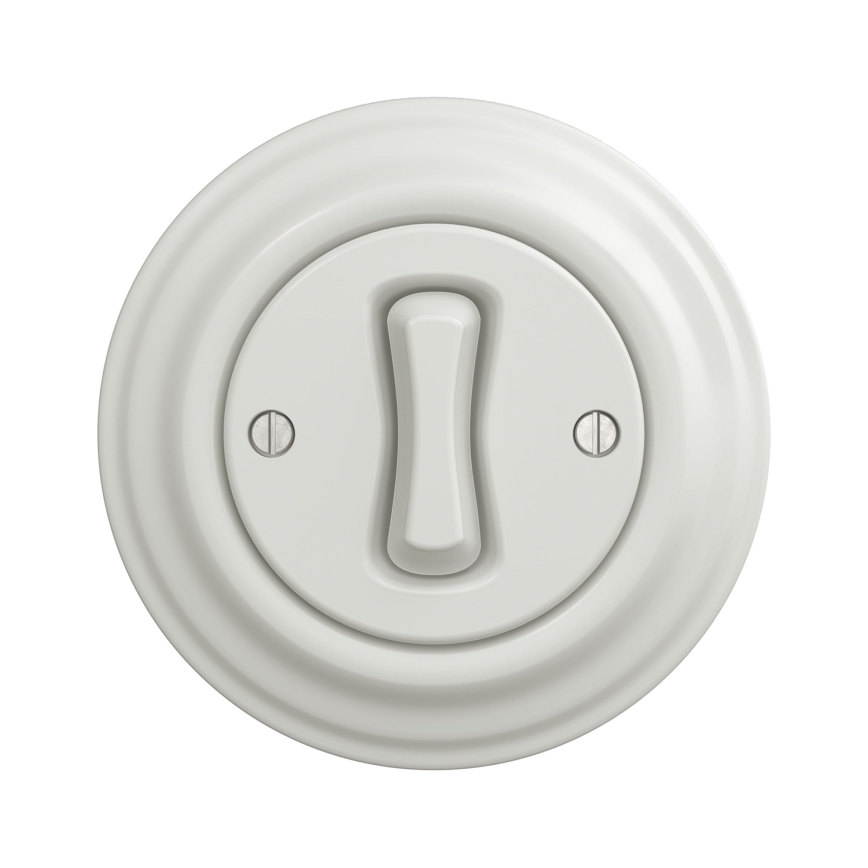 Kliklap - Retro prekidač za stepenište sa okvirom br. 6, beli