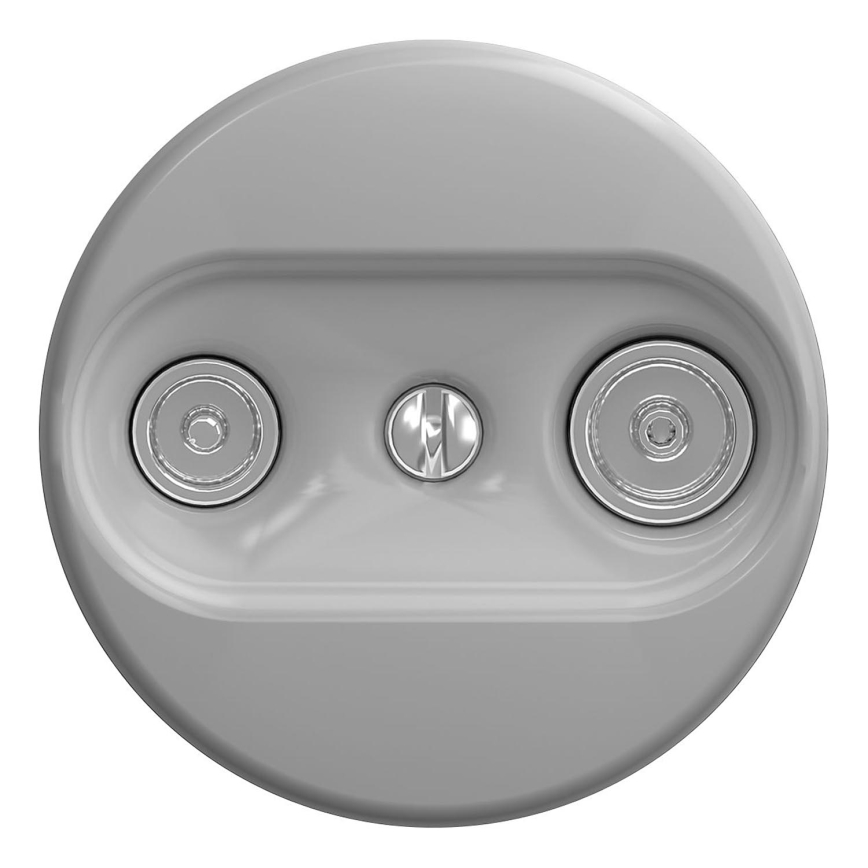 Kliklap - Retro pretplatnička utičnica TV+R (krajnja) bez okvira siva