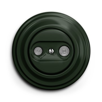 Kliklap - Retro pretplatnička utičnica TV+R (krajnja) sa okvirom, zelena