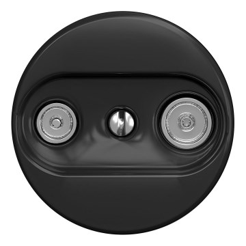 Kliklap - Retro prolazna TV+R utičnica bez okvira, crna