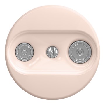 Kliklap - Retro TV+R utičnica (prolazna) bez okvira staroružičasta