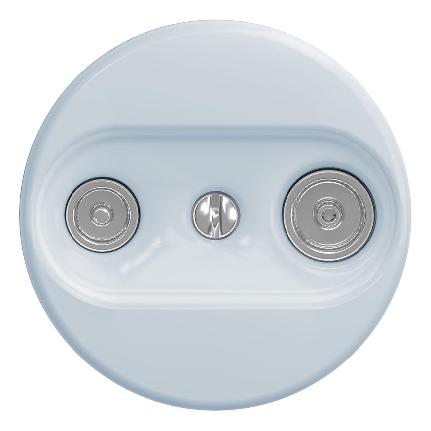 Kliklap - Retro TV+R zidna utičnica (prolazna) bez okvira, plava