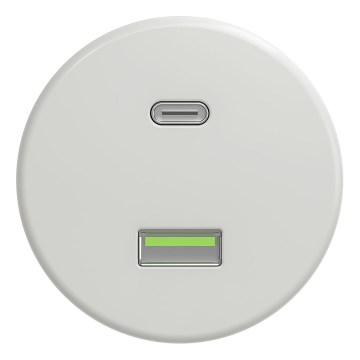 Kliklap - Retro USB utičnica A+C bez okvira, bela