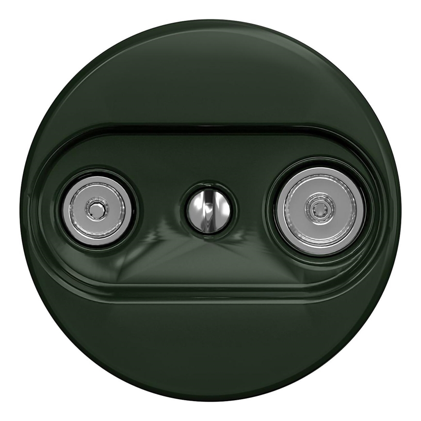 Kliklap - Retro utičnica TV+R (prolazna) bez okvira zelena