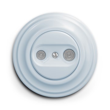 Kliklap - Retro utičnica za TV+R (prolazna) sa ramom, plava