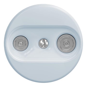 Kliklap - Retro završna TV+R utičnica bez okvira, plava