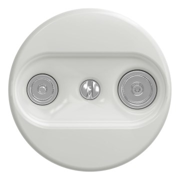 Kliklap - Retro zidna utičnica TV+R (krajnja) bez okvira, bela