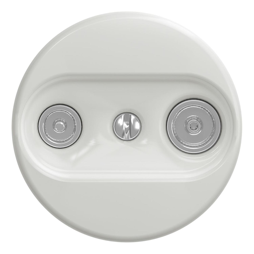 Kliklap - Retro zidna utičnica TV+R (krajnja) bez okvira, bela