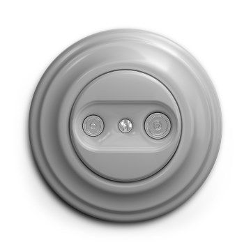 Kliklap - Retro zidna utičnica TV+R (prolazna) sa okvirom, siva