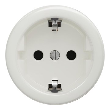 Kliklap - Starinsko kućna utičnica bez okvira SCHUKO 230V/16A bela