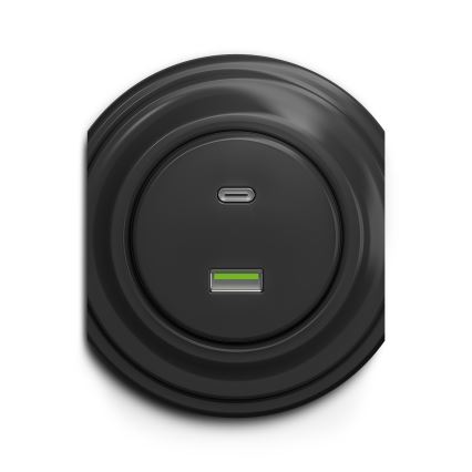 Kliklap - Vintidž USB utičnica A+C antracit