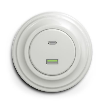 Kliklap - Vintidž USB utičnica A+C bela