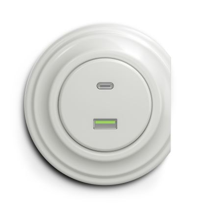 Kliklap - Vintidž USB utičnica A+C bela