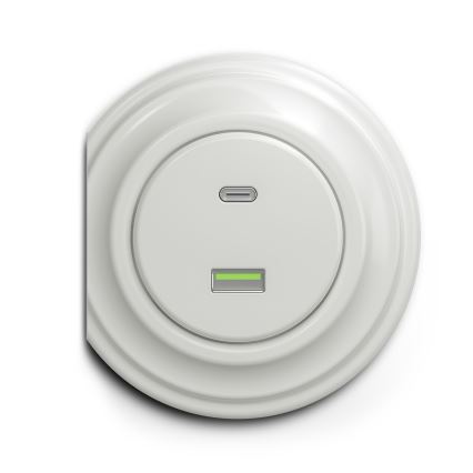 Kliklap - Vintidž USB utičnica A+C bela