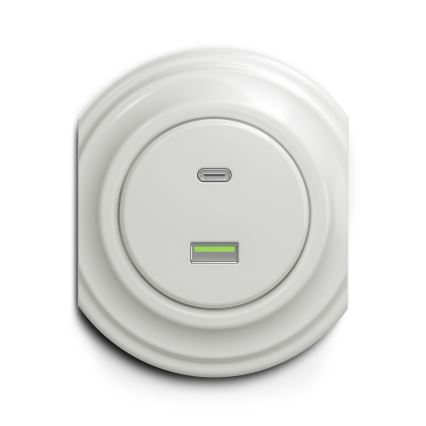 Kliklap - Vintidž USB utičnica A+C bela