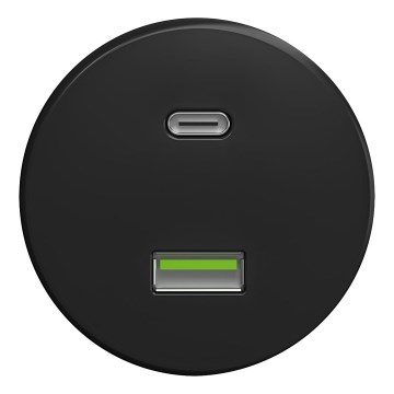 Kliklap - Vintidž USB utičnica A+C bez okvira crno