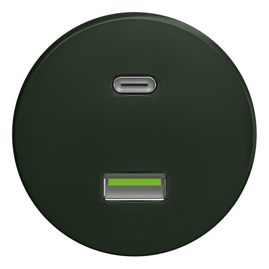 Kliklap - Vintidž USB utičnica A+C zelena