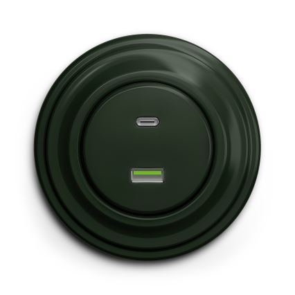 Kliklap - Vintidž USB utičnica A+C zelena