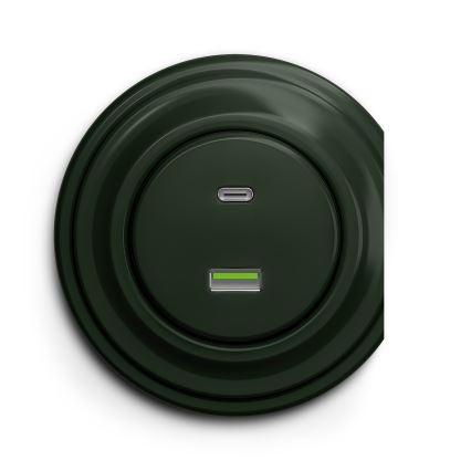 Kliklap - Vintidž USB utičnica A+C zelena