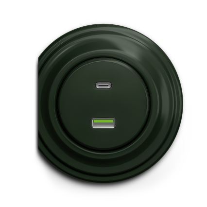 Kliklap - Vintidž USB utičnica A+C zelena