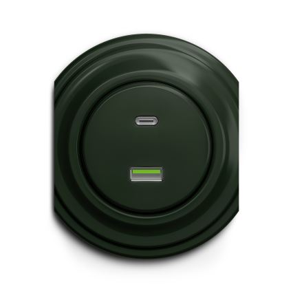 Kliklap - Vintidž USB utičnica A+C zelena