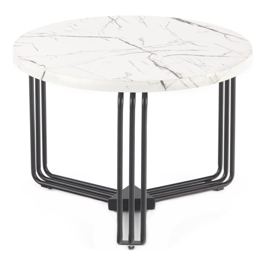 Klub sto ANTICA 41x55 cm crna/dekor mermera