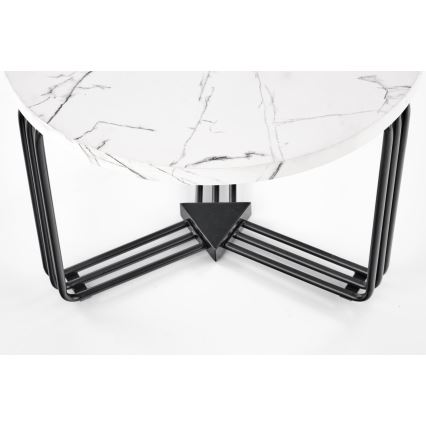 Klub sto ANTICA 41x55 cm crna/dekor mermera