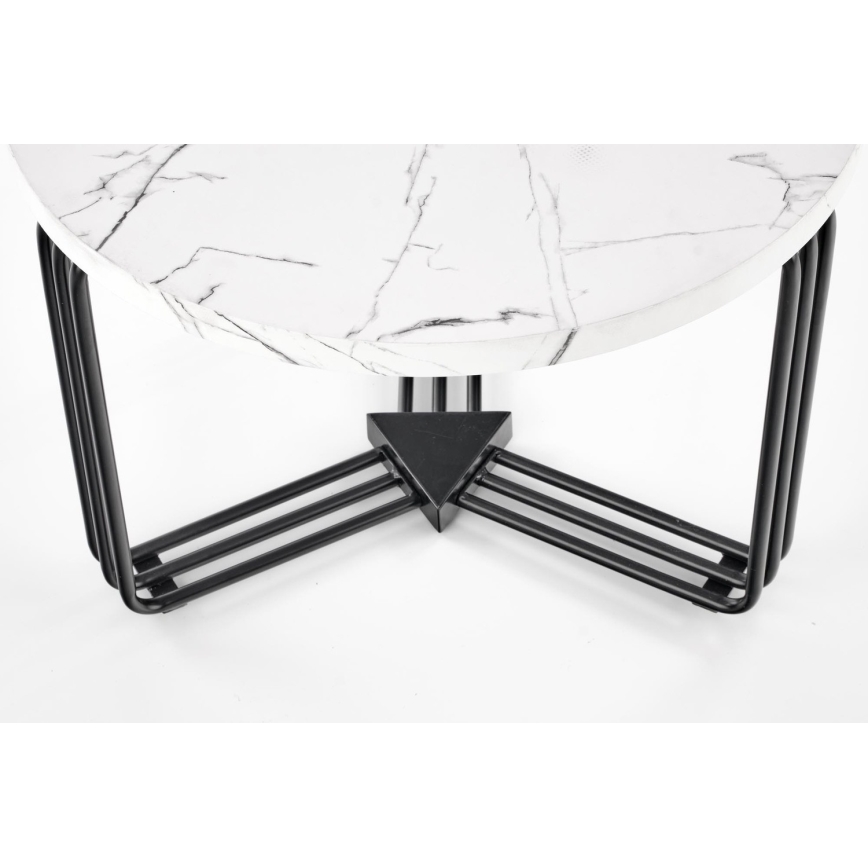 Klub sto ANTICA 41x55 cm crna/dekor mermera