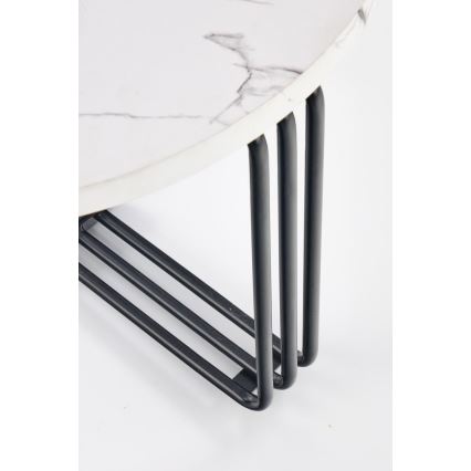 Klub sto ANTICA 41x55 cm crna/dekor mermera
