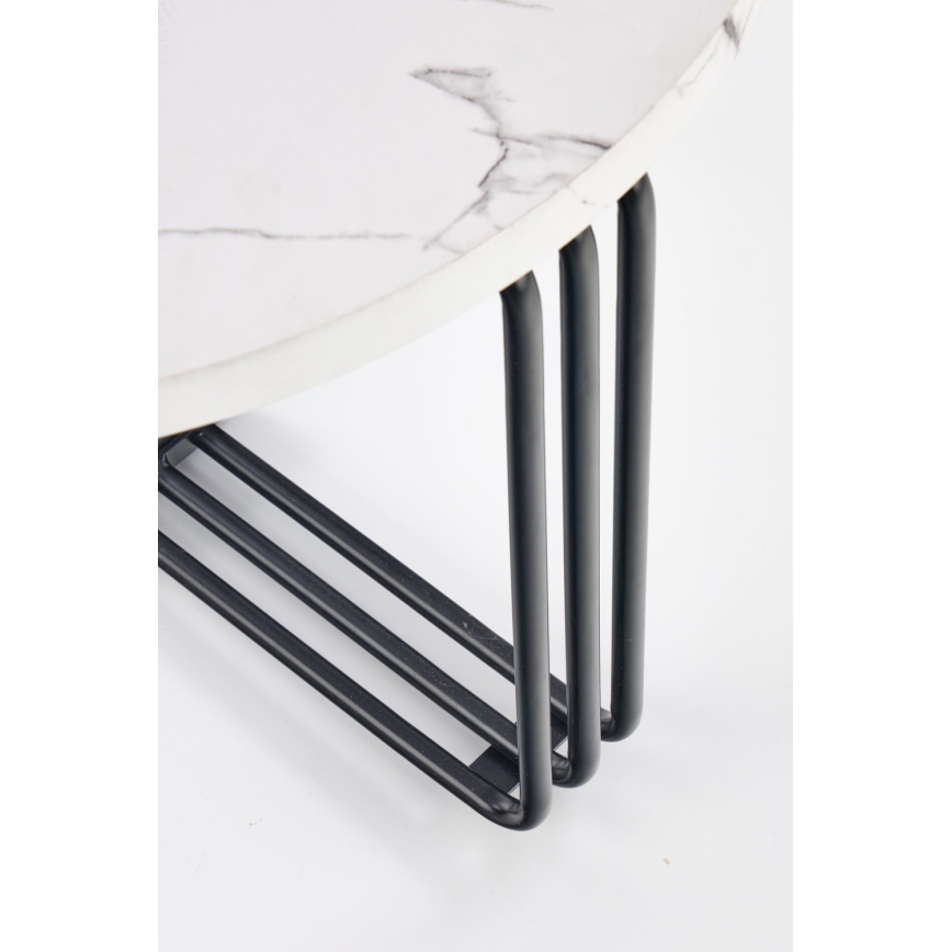 Klub sto ANTICA 41x55 cm crna/dekor mermera