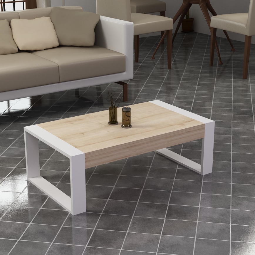 Klub sto RETRO 40x90 cm beli/bež