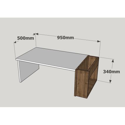 Klub sto VIEW 34x95 cm beo