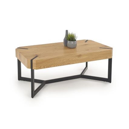 Klubski sto LAVIDA 43x110 cm zlatni hrast/crna
