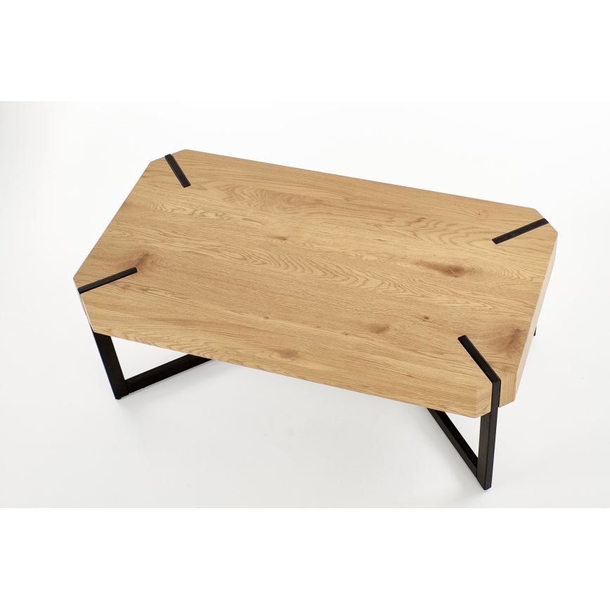 Klubski sto LAVIDA 43x110 cm zlatni hrast/crna