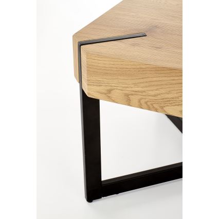 Klubski sto LAVIDA 43x110 cm zlatni hrast/crna