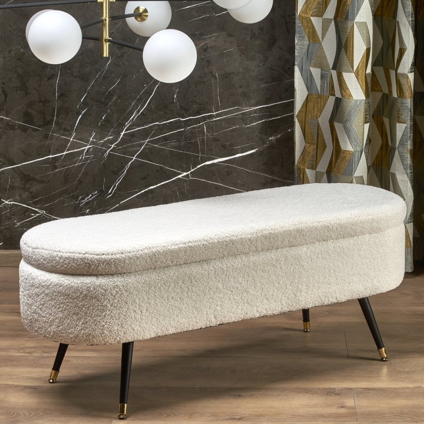 Klupa sa skladišnim prostorom AVEIRO 46x120 cm bela