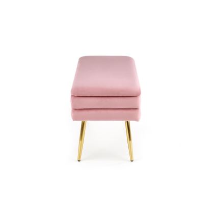 Klupa sa skladišnim prostorom VELVA 37x78 cm roze/zlatna
