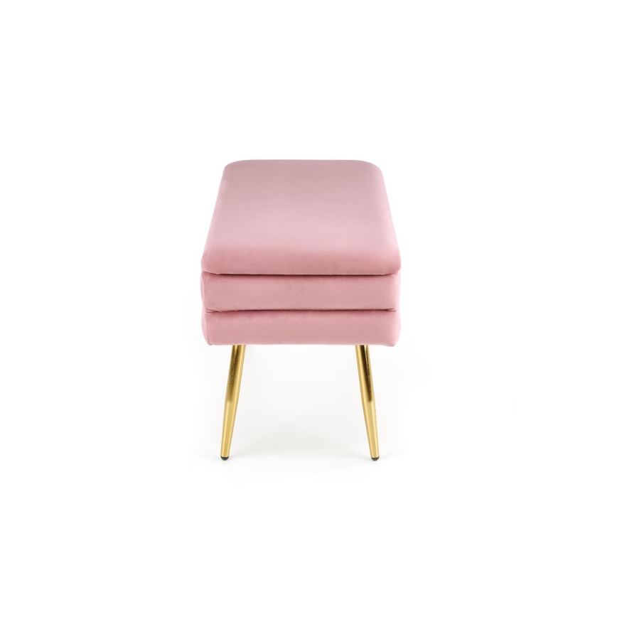 Klupa sa skladišnim prostorom VELVA 37x78 cm roze/zlatna