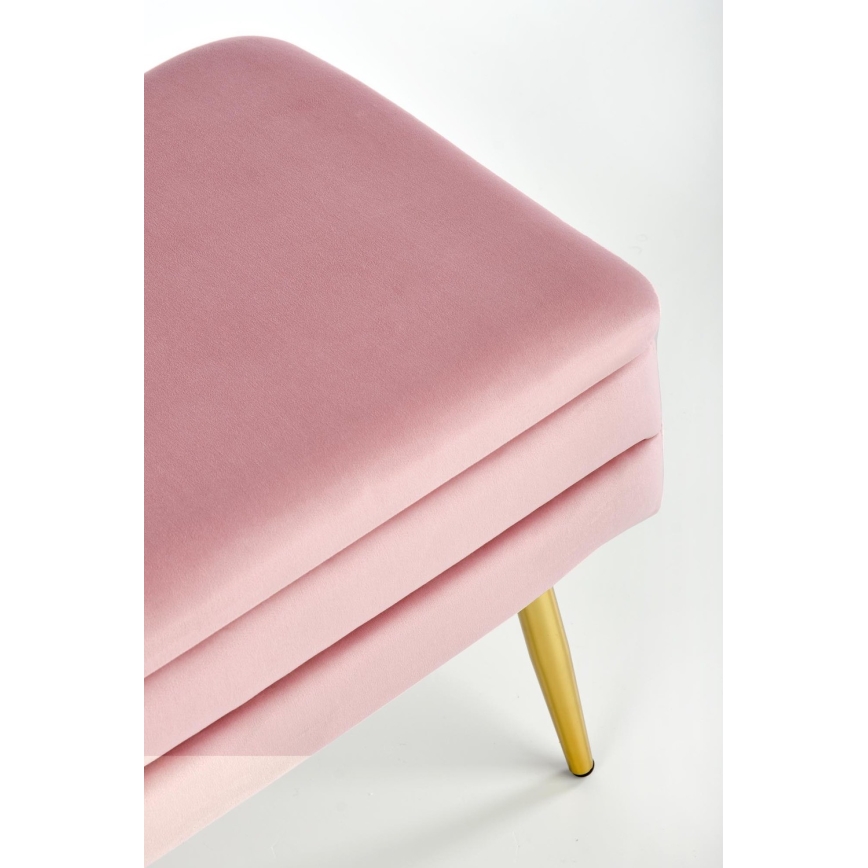 Klupa sa skladišnim prostorom VELVA 37x78 cm roze/zlatna