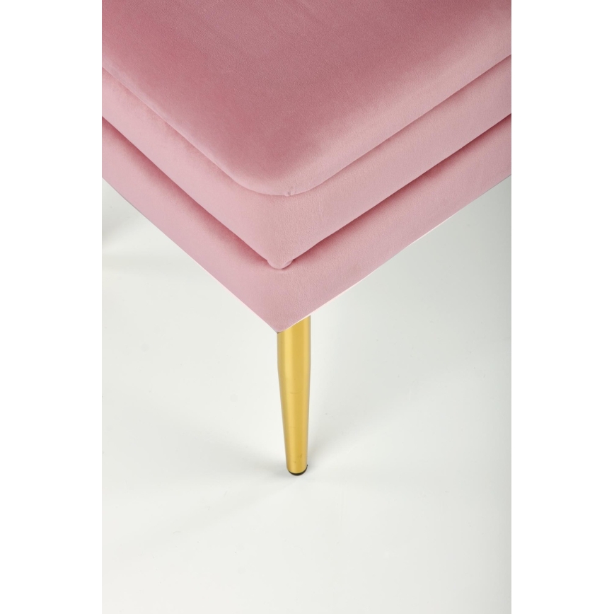 Klupa sa skladišnim prostorom VELVA 37x78 cm roze/zlatna