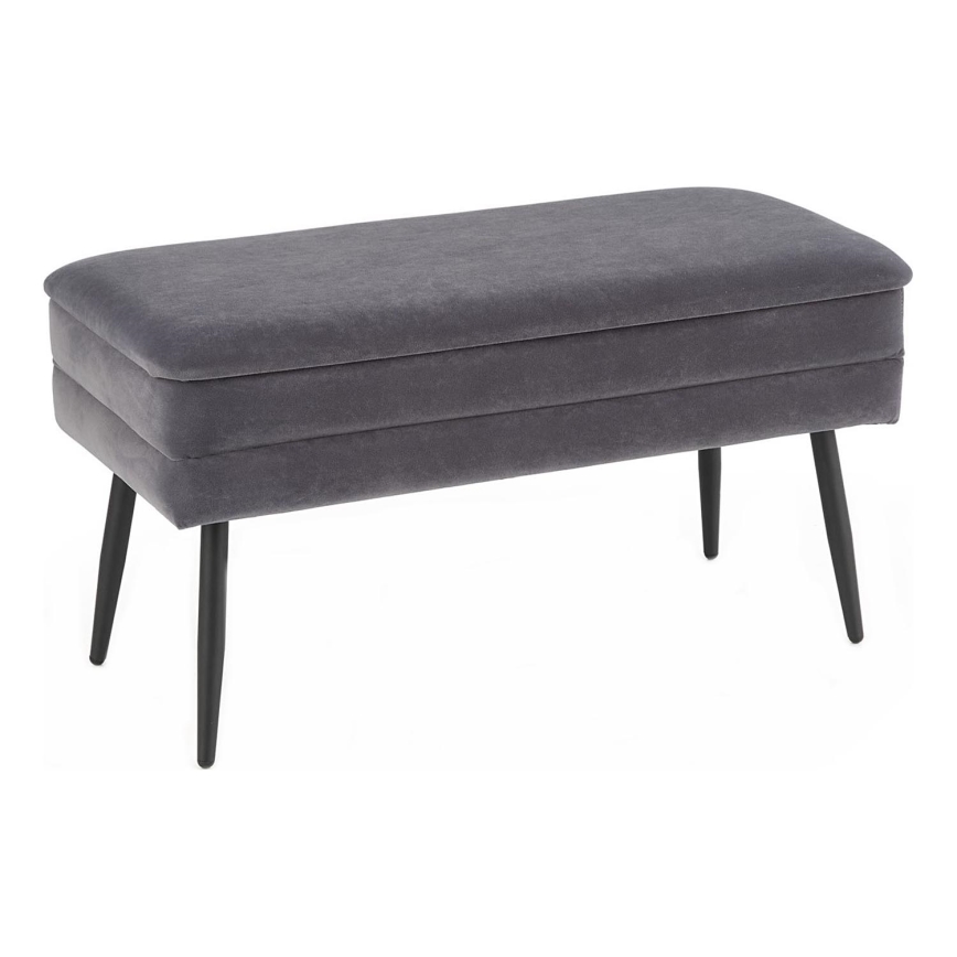 Klupa sa skladišnim prostorom VELVA 37x78 cm sivo