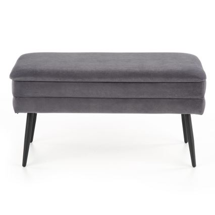 Klupa sa skladišnim prostorom VELVA 37x78 cm sivo
