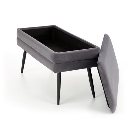 Klupa sa skladišnim prostorom VELVA 37x78 cm sivo