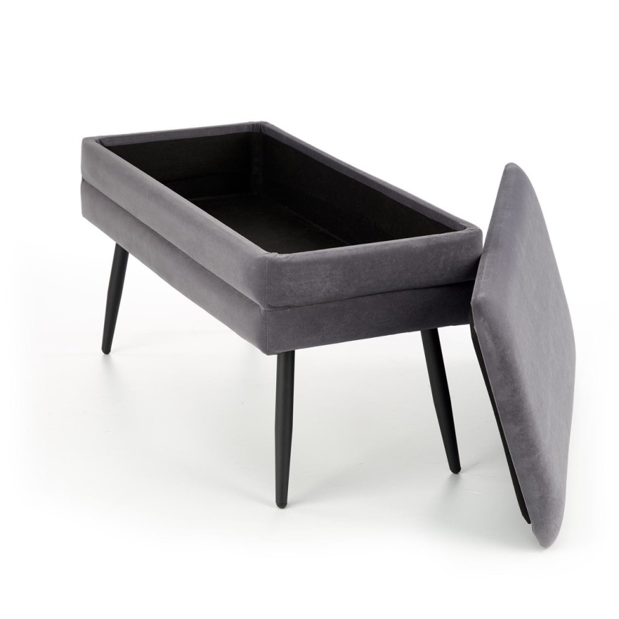 Klupa sa skladišnim prostorom VELVA 37x78 cm sivo