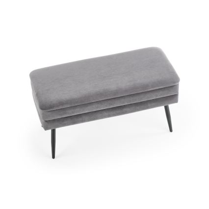 Klupa sa skladišnim prostorom VELVA 37x78 cm sivo