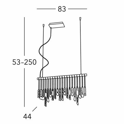 Kolarz 104.85.5 - Kristalni luster na sajli STRETTA 5xG9/40W/230V sjajni krom