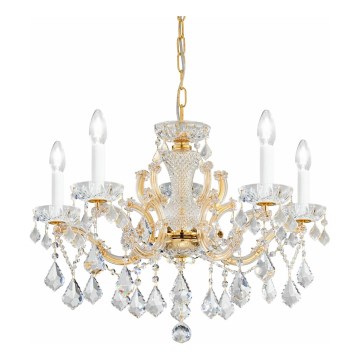 Kolarz 3149.85.3.KoT - Kristalni luster na lancu MARIA LOUISE 5xE14/40W/230V 24K zlatna