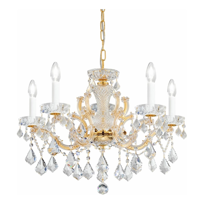 Kolarz 3149.85.3.KoT - Kristalni luster na lancu MARIA LOUISE 5xE14/40W/230V 24K zlatna